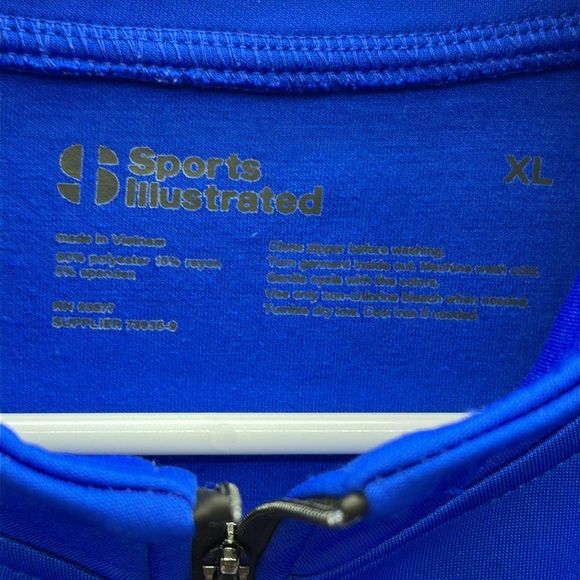Sports Illustrated Blue Scuba Half Zip Up Popover Drawstring Waist Sweatshirt XL - Picture 9 of 11